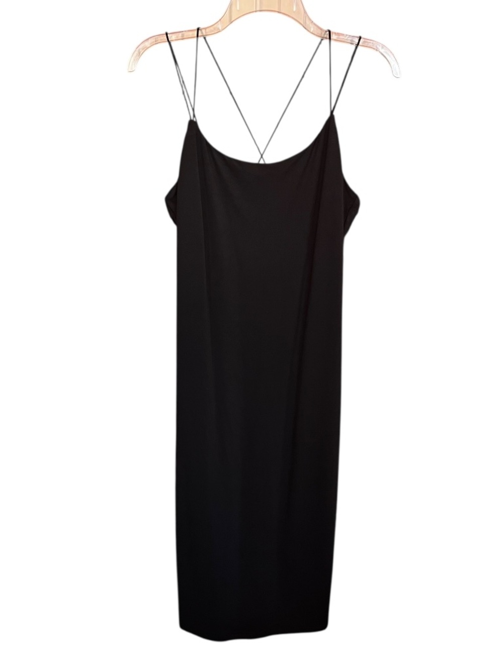 House Of Harlow 1960 Black Spaghetti Strap Stretchy Bodycon Midi Dress Size L